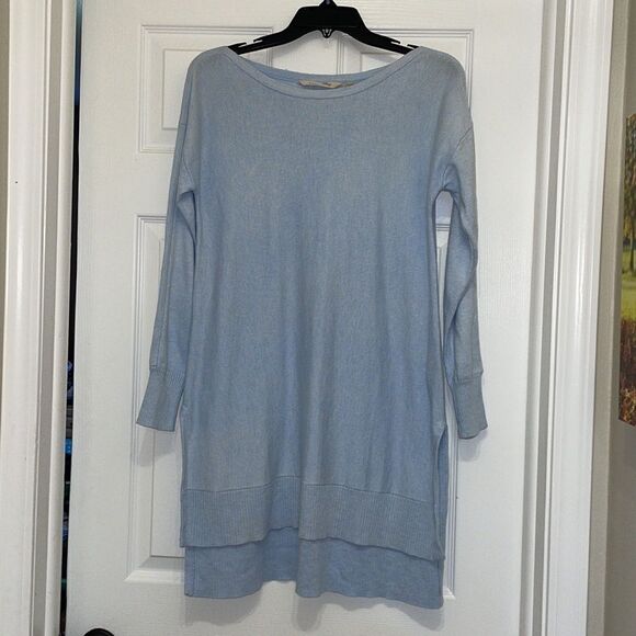 ✨Soft Surroundings Light Blue Metro High Low Tunic Sweater - Picture 2 of 7